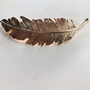 Gold Feather Hair Clip